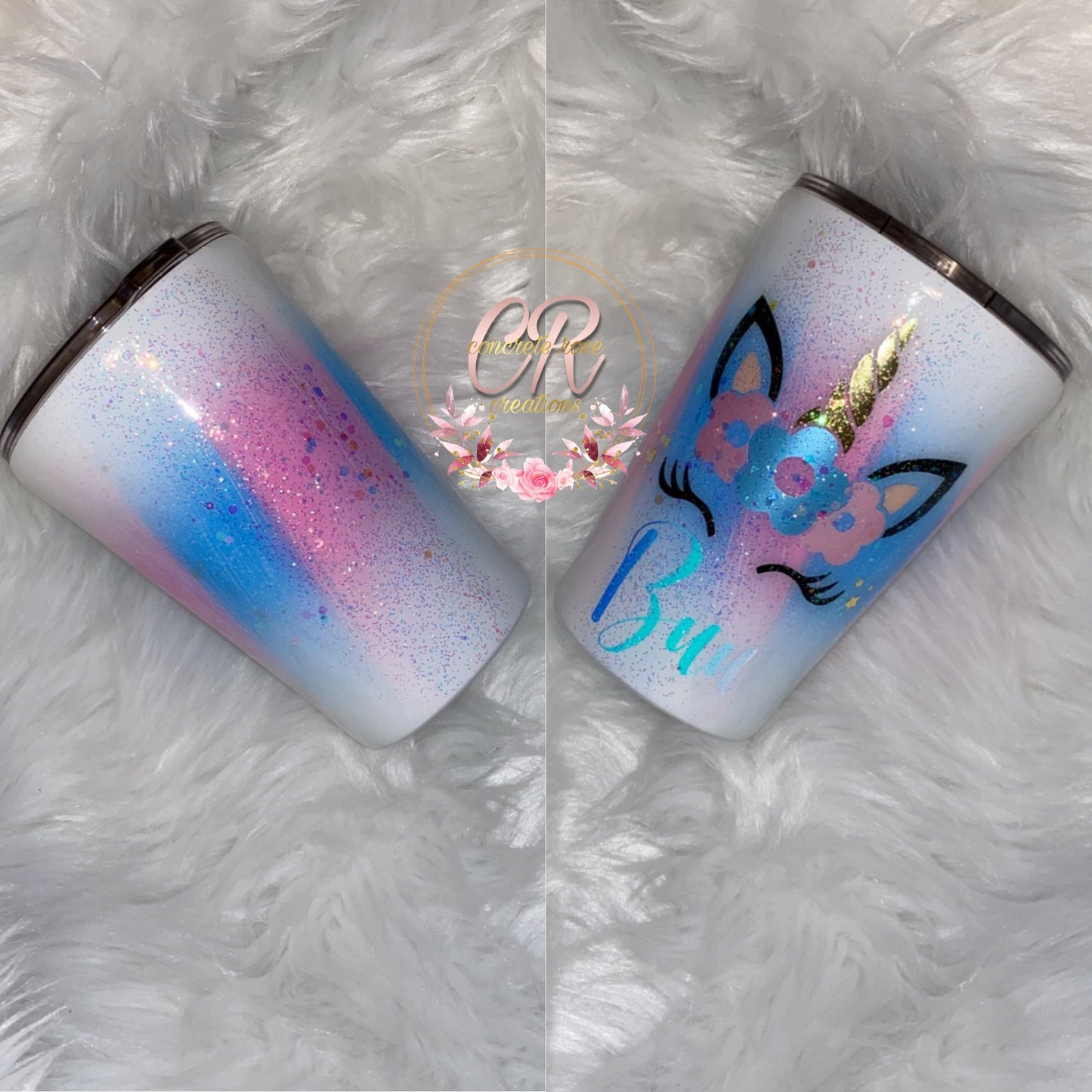 Unicorn Gift For Girls, Personalized Unicorn Tumbler, Glitter