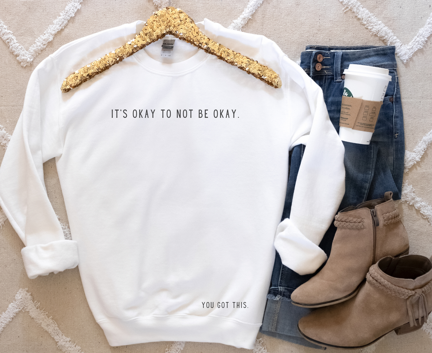 It’s Okay To Not Be Okay Sweatshirt | Small Print